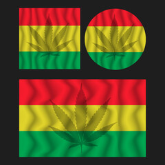 rastafarian reggae cannabis marijuana wafing flag 3d