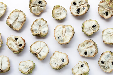 Custard apple on white background.