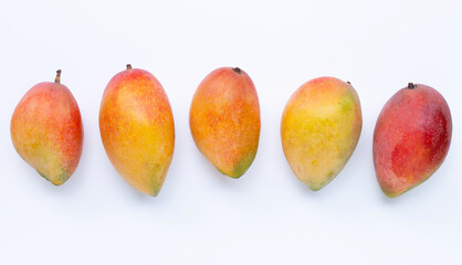 Tropical fruit, Mango  on white background.