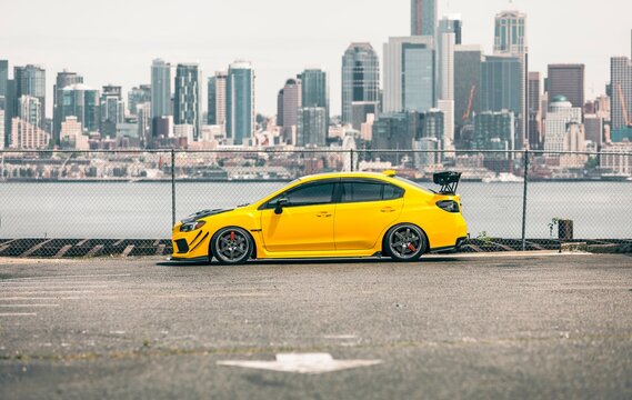 Seattle, WA, USA
January 14, 2023
Yellow Subaru STI parked