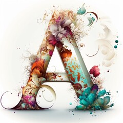 The letter A, alphabet capital letter А - White background, alphabet capital letter beautiful design