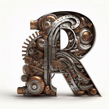 Letter R Made From A Computer