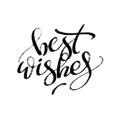 BEST WISHES hand lettering, vector illustration. Hand drawn lettering card background. Modern handmade calligraphy.