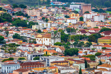 Fototapeta na wymiar São João del Rei, Minas Gerais, Brazil: View of the city from Christ the Redeemer