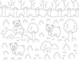 bears cartoon coloring page. you can print it on standard 8.5x11 inch paper
