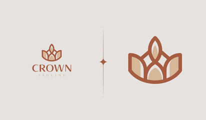 Crown Monoline Logo Template. Universal creative premium symbol. Vector illustration. Creative Minimal design template. Symbol for Corporate Business Identity
