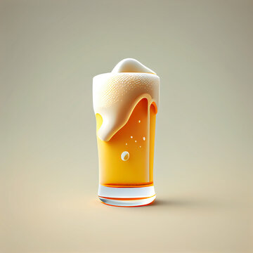 3d render glass of beer on a white background