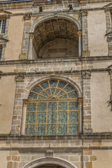 Fragments of Fontainebleau Palace (XII century), old royal hunting castle in Fontainebleau. Fontainebleau Palace - one of largest royal chateaux in France (55 km from Paris). Fontainebleau, France.