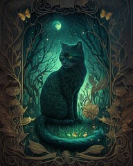Black cat, Black feline, Black kitten, Noir cat, Midnight cat, 