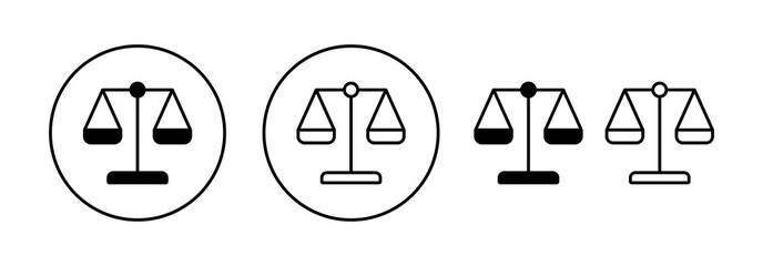Scales icon vector for web and mobile app. Law scale icon. Justice sign and symbol