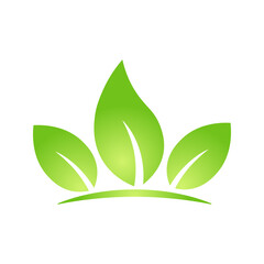 Eco green leaf icon Bio nature green eco symbol for web and business