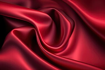 Plakat Red Satin Bed Sheets Background Valentine Romance Generative AI