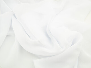 white creased fatin fabric background copy space