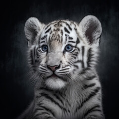 Obraz premium Baby White Tiger Cub Portrait