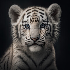 Baby White Tiger Cub Portrait