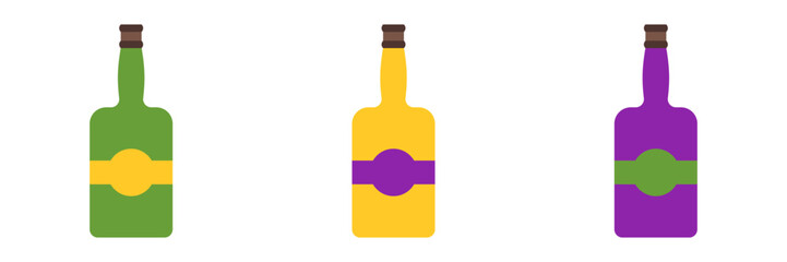 Champagne in flat style isolated