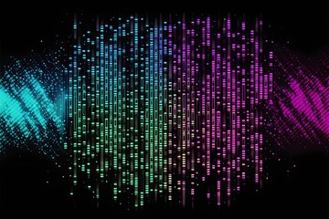 Binary code in neon. Generative AI.