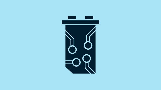 Blue Video graphic card icon isolated on blue background. 4K Video motion graphic animation