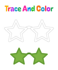 Glasses tracing worksheet for kids