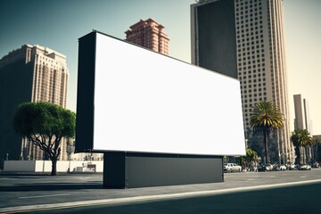 Obraz premium Banner billboard mockup for advertising in city useful for design , Generative ai