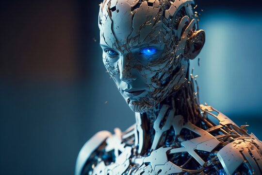 portrait of a humanoid android made by generative ai
