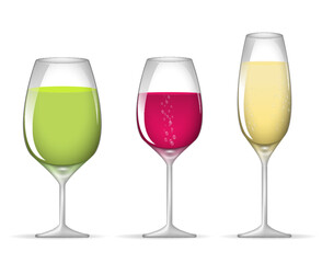 wine glass realistic isolated on white