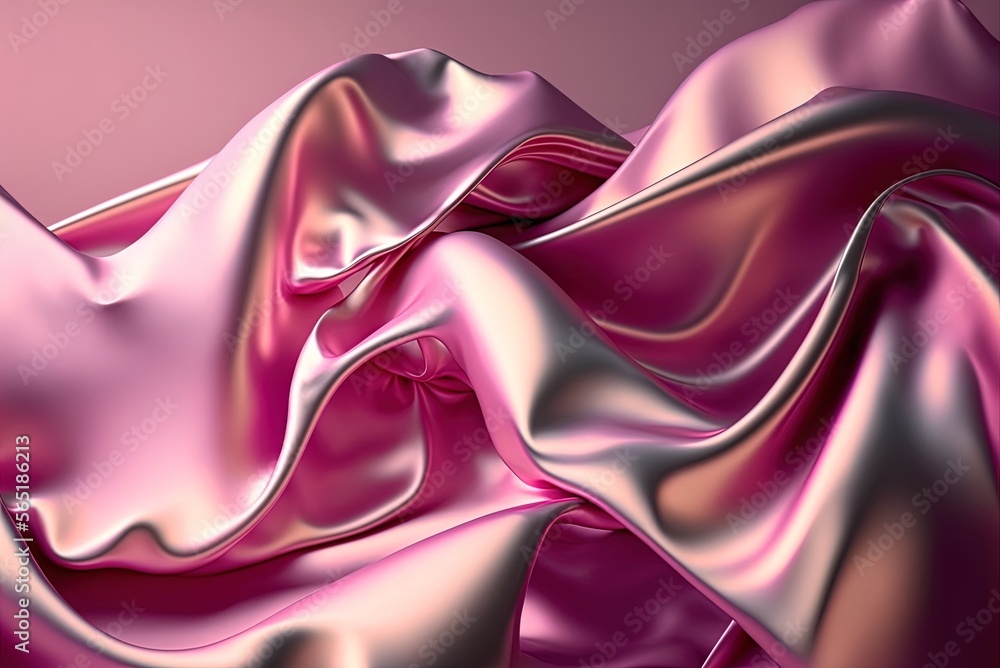 Poster abstract pink fabric with a soft textile backdrop, illustrative of flight generative ai
