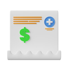 Invoice 3D Illustration