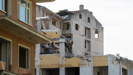 Earthquake in Turkey. Ruined houses after a massive earthquake in Turkey. 