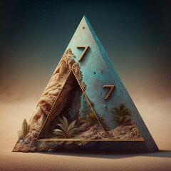 triangle, mystery, number 7, abstract, concept, art, artistic