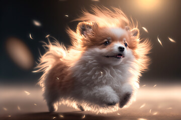 furry and fluffy puppy. Generative AI