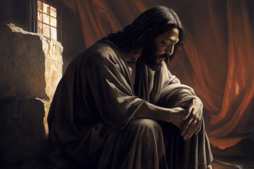 Jesus Contemplating the Struggle of Man