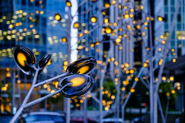 Naklejka premium decorative street lights in vancouver