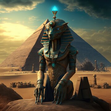 Egyption God Amun-Ra, AI Genrated Image of Egyptian God Ra