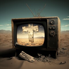 Jesus TV, AI Generated Image of God's Television Set