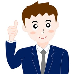 People material - image of a nice young businessman with likes 人物素材ーいいねしてる若いサラリーマン風イメージ