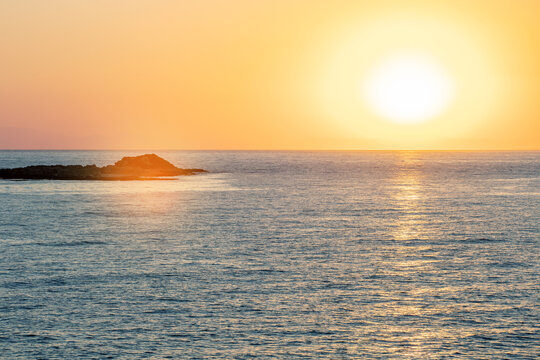 Beautiful sunsets on the Mediterranean sea. Concept summer vacation, sea background.