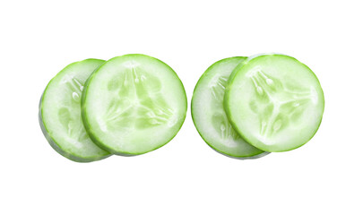 Naklejka na ściany i meble Cucumber and slices isolated over transparent png