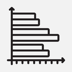 Bar chart icon in outline style, use for website mobile app presentation