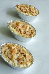 baked kapertaart in white background 