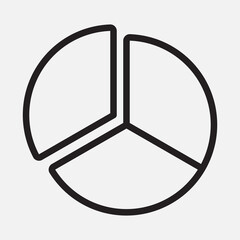 Pie chart icon in outline style, use for website mobile app presentation