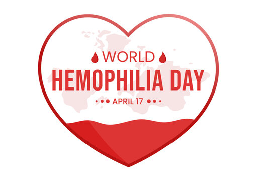 World Hemophilia Day on April 17 Illustration with Red Bleeding Blood for Web Banner or Landing Page in Flat Cartoon Hand Drawn Templates
