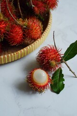 rambutan in white background 