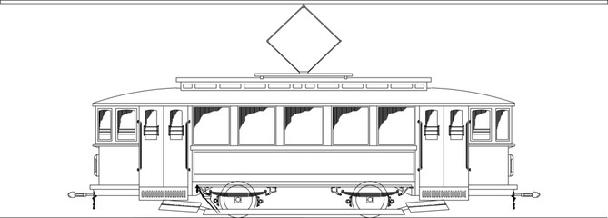 Vintage vintage tram transportation design vector illustration sketch