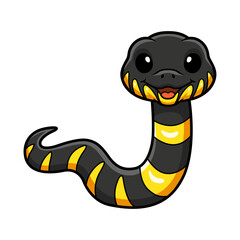 Fototapeta premium Cute happy mangrove snake cartoon
