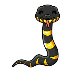 Fototapeta premium Cute happy mangrove snake cartoon