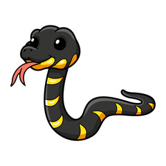 Fototapeta premium Cute happy mangrove snake cartoon