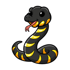 Fototapeta premium Cute happy mangrove snake cartoon