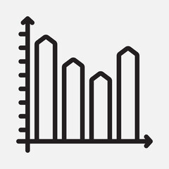 Bar chart icon in outline style, use for website mobile app presentation