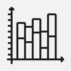 Bar chart icon in outline style, use for website mobile app presentation